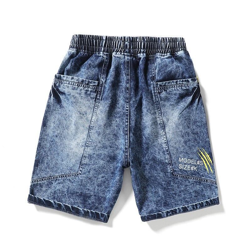 Shorts Herre Mid-talje Vaskede Lige Denimshorts