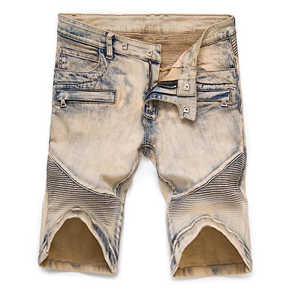 Shorts Herre Plisserede Motorjeansshorts