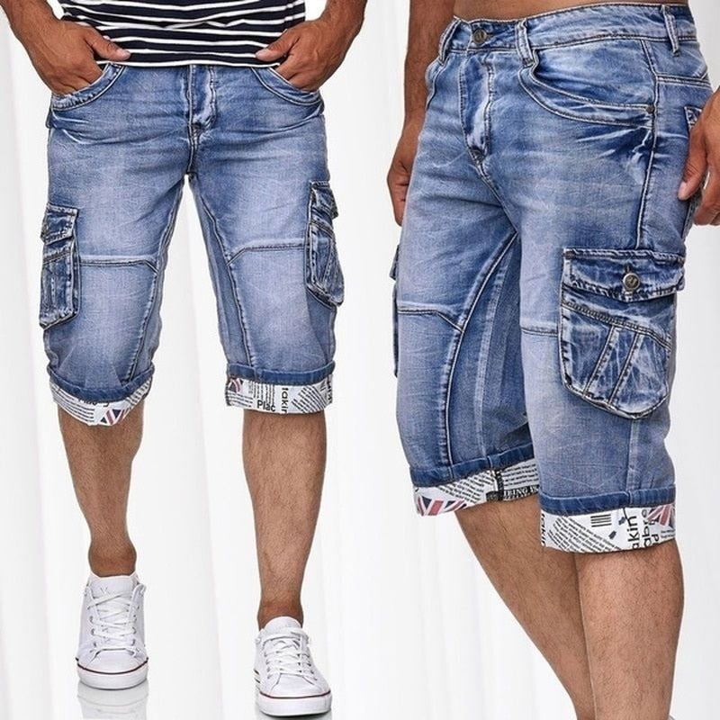 Shorts Herre Skinny Denim Jeansshorts