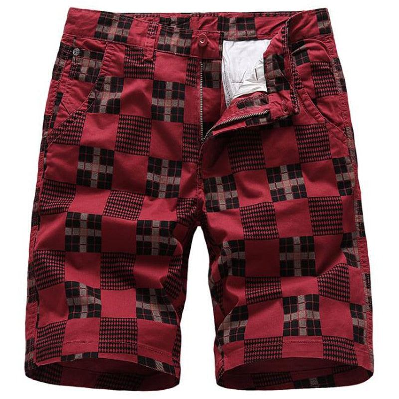 Shorts Herre Summer Bermuda Lige Plaid Lynlåskort