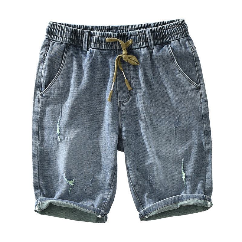 Shorts Herre Tynd Trend Elastisk Talje Slips Lige Denim Kort