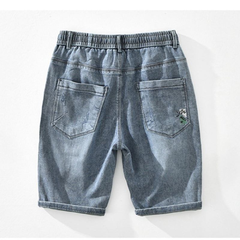 Shorts Herre Tynd Trend Elastisk Talje Slips Lige Denim Kort