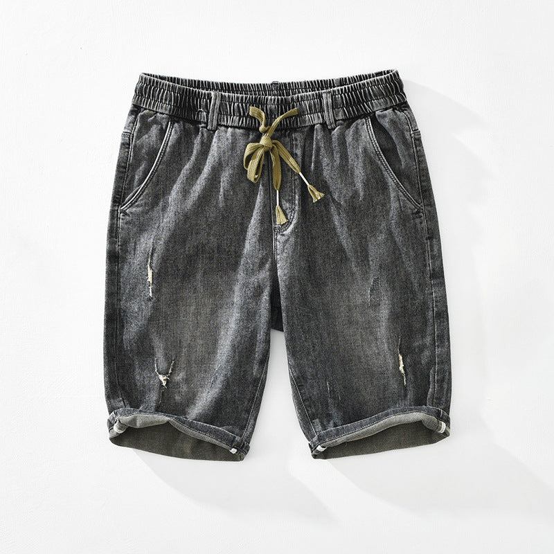 Shorts Herre Tynd Trend Elastisk Talje Slips Lige Denim Kort