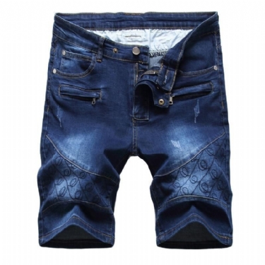 Vasket Fempunkts Lynlås Shorts Herre Jeans