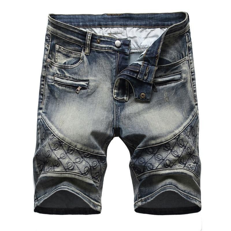 Vasket Fempunkts Lynlås Shorts Herre Jeans