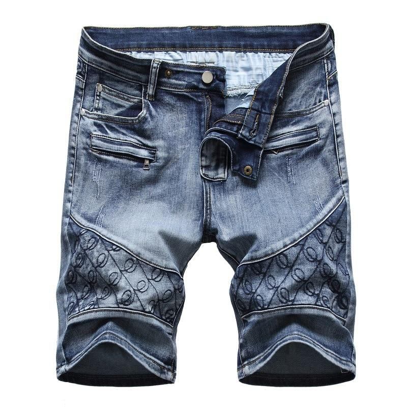 Vasket Fempunkts Lynlås Shorts Herre Jeans