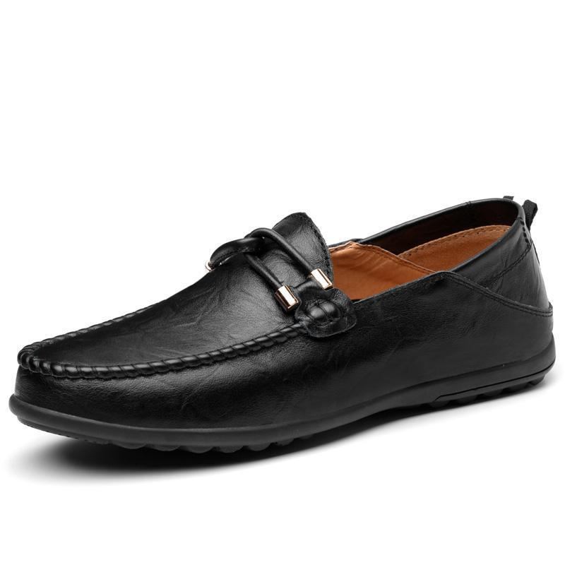 Herre Loafers Mokasiner Casual Cow Læder Mokkasiner