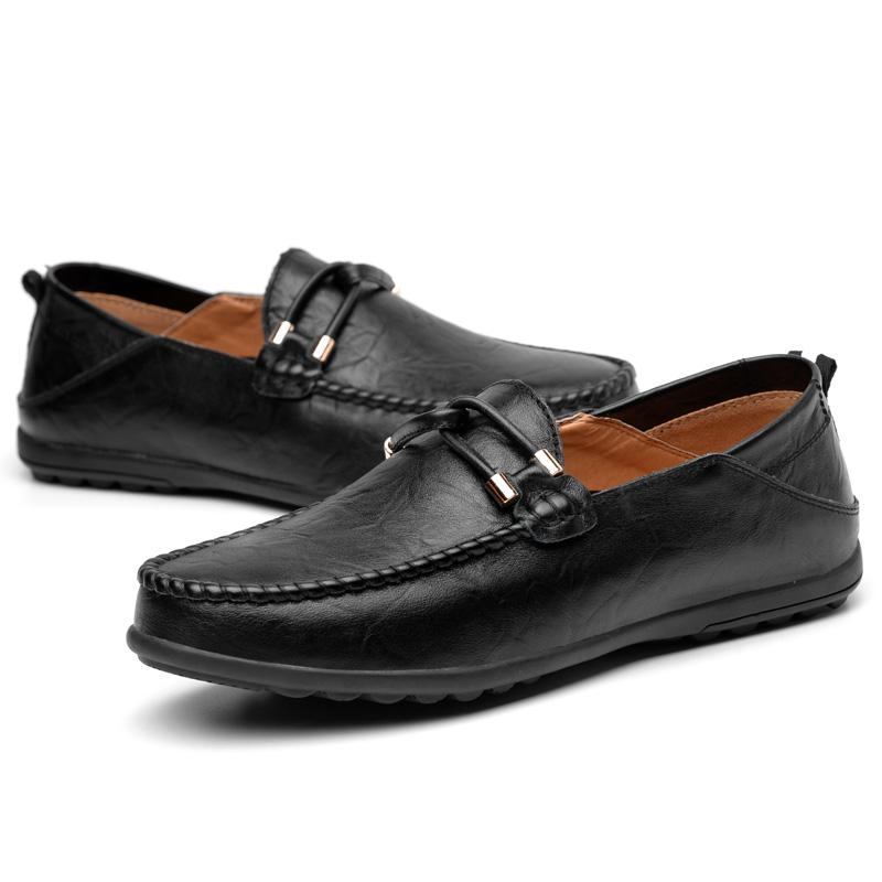 Herre Loafers Mokasiner Casual Cow Læder Mokkasiner