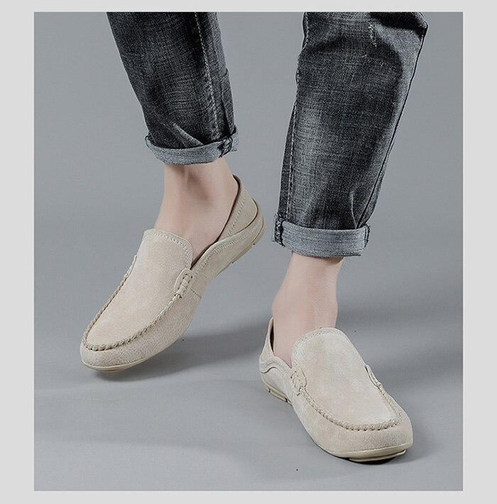 Herre Loafers Mokasiner Casual Sommer Loafers I Ruskind