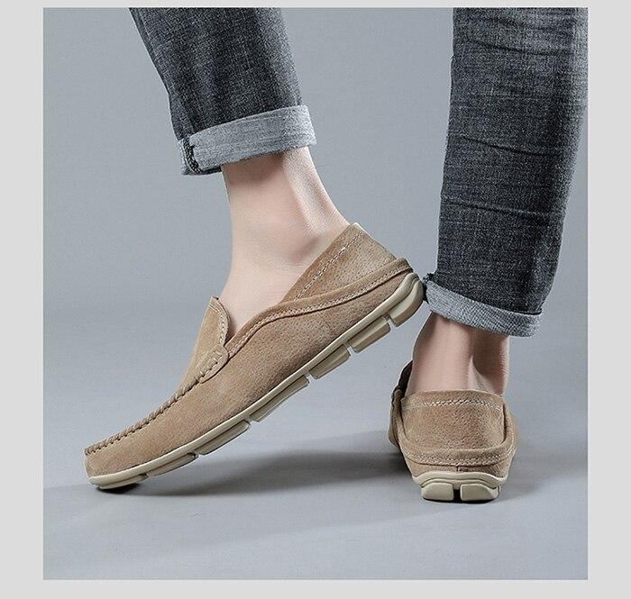 Herre Loafers Mokasiner Casual Sommer Loafers I Ruskind