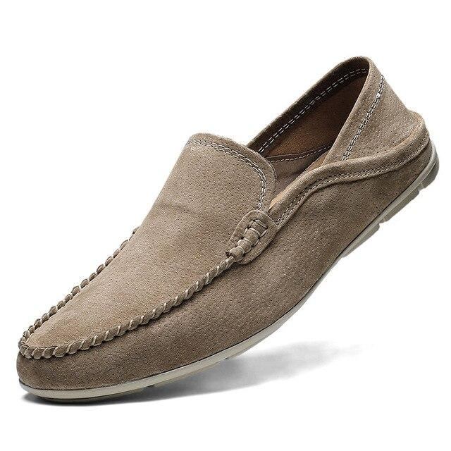 Herre Loafers Mokasiner Casual Sommer Loafers I Ruskind