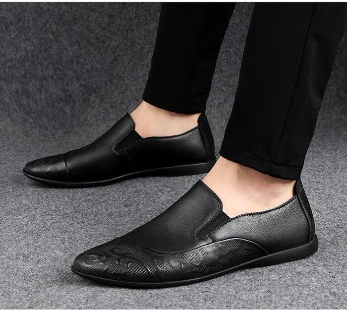 Herre Loafers Mokasiner Slip-on Loafers I Ægte Læder