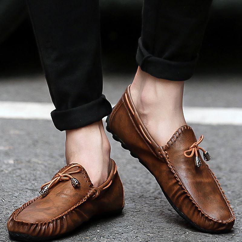 Loafers Mokasiner Herre Premium Flad Læder Loafer Mocassin