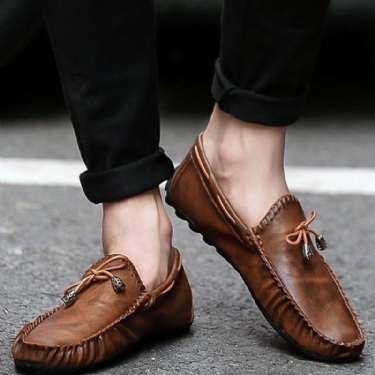 Loafers Mokasiner Herre Premium Flad Læder Loafer Mocassin