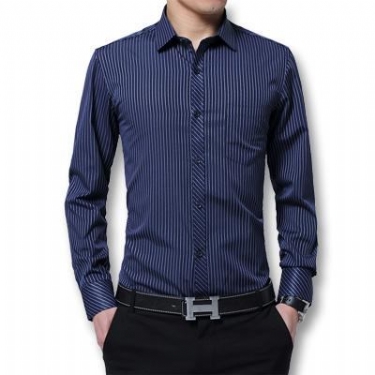 Herre Kjole Skjorter Fashion Slim Fitted Turn Down Dress Shirt