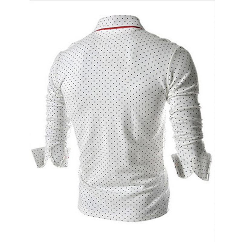 Herre Kjole Skjorter Polka Dot Skjortekrave Slim Fit Dress Shirt