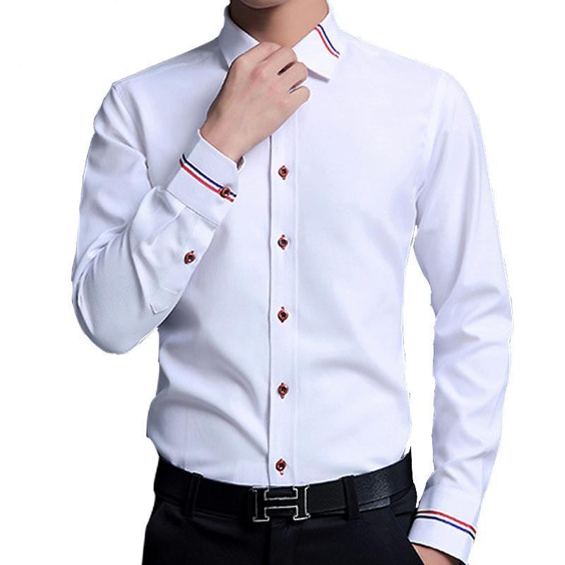 Kjole Skjorter Herre Designer Bomuld Slim Fit Dress Shirt