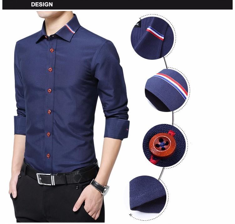 Kjole Skjorter Herre Designer Bomuld Slim Fit Dress Shirt