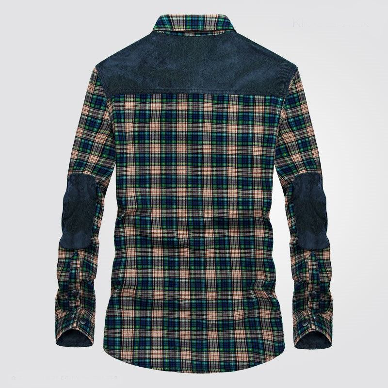 Kjole Skjorter Herre Plaid Flannel Luksus Kjole Skjorte