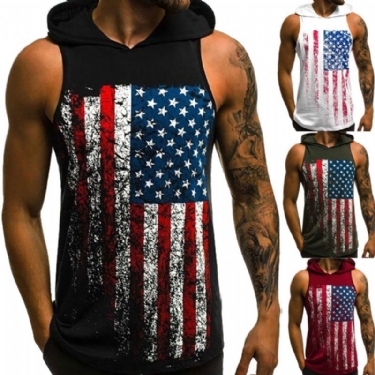 Herre Skjorter Americana Tanktop Med Hætte