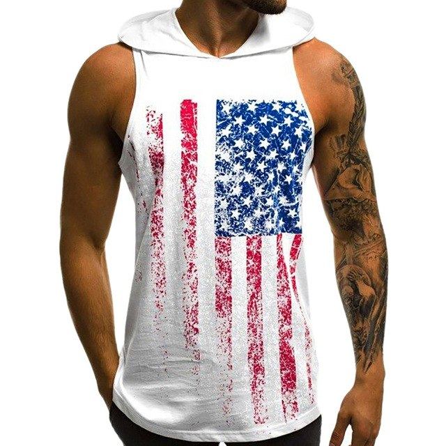 Herre Skjorter Americana Tanktop Med Hætte