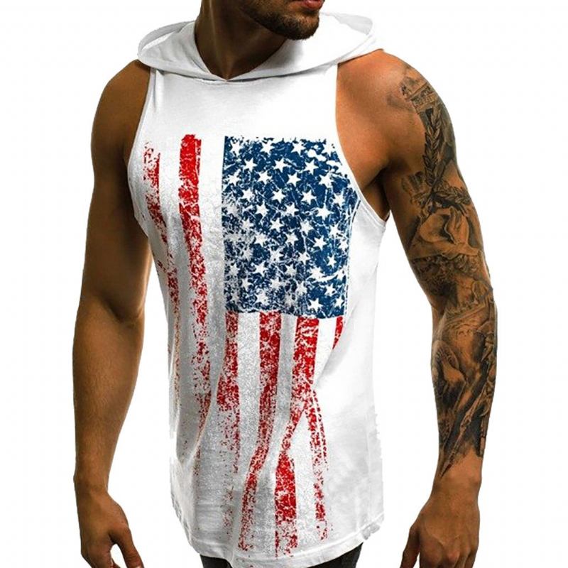 Herre Skjorter Americana Tanktop Med Hætte