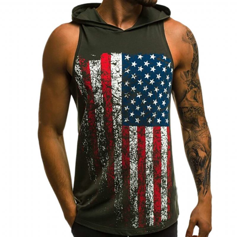 Herre Skjorter Americana Tanktop Med Hætte