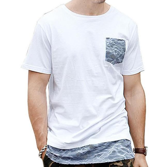 Herre Skjorter Bomuld Streetwear Longline T-shirt