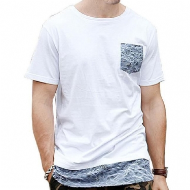 Herre Skjorter Bomuld Streetwear Longline T-shirt