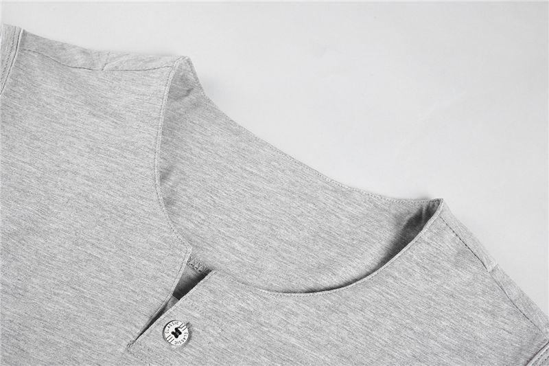 Herre Skjorter Button Henry Collar T-shirts