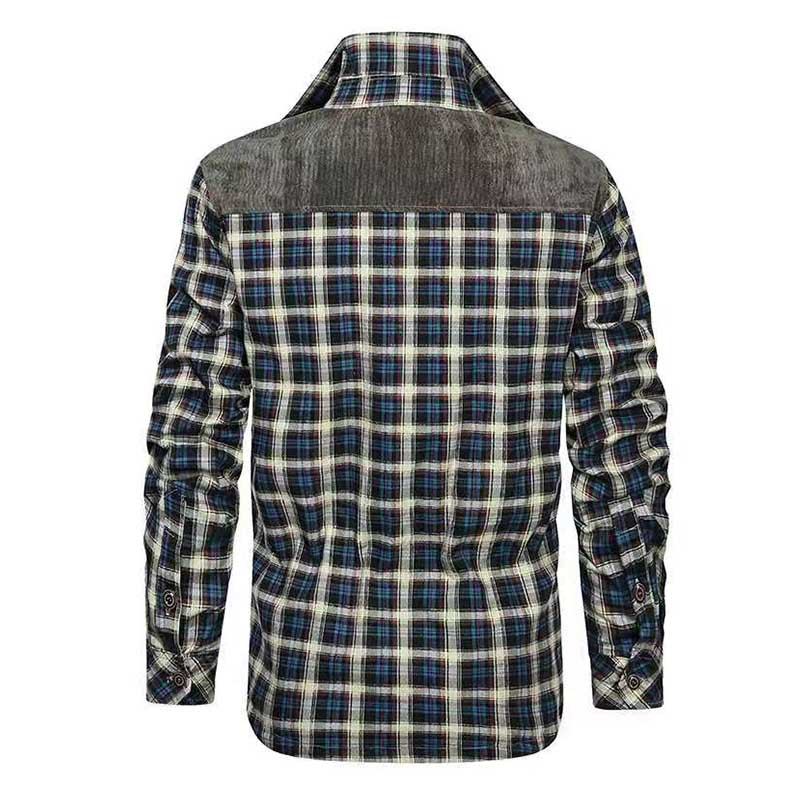 Herre Skjorter Designer Vinter Fleece Skovhugger Plaid Skjorte