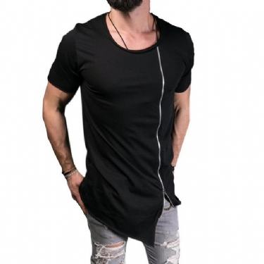 Herre Skjorter Leisure Tee Tops Asymmetrisk T-shirt