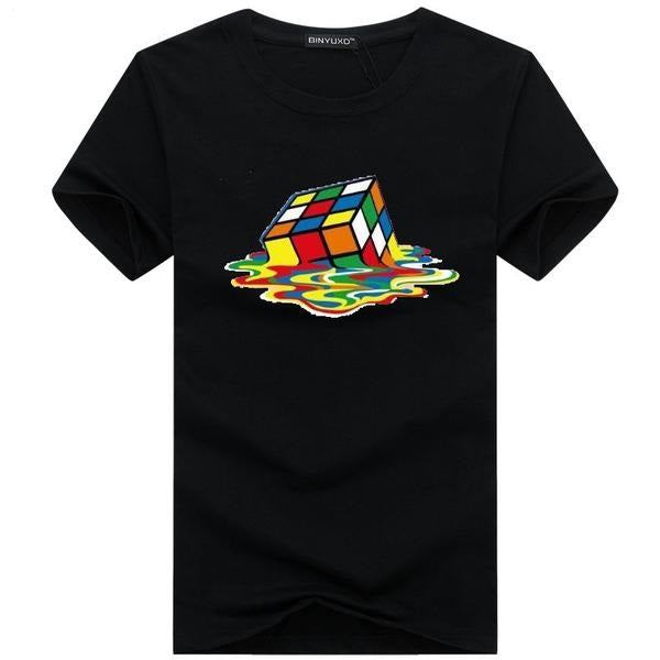 Herre Skjorter Stilfuld Rubik Cube T-shirt