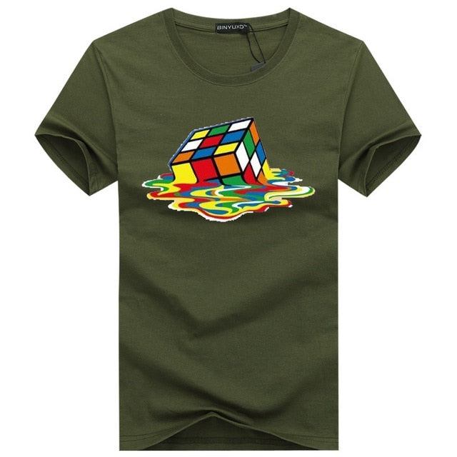 Herre Skjorter Stilfuld Rubik Cube T-shirt