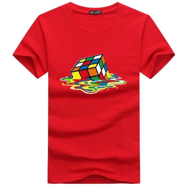 Herre Skjorter Stilfuld Rubik Cube T-shirt