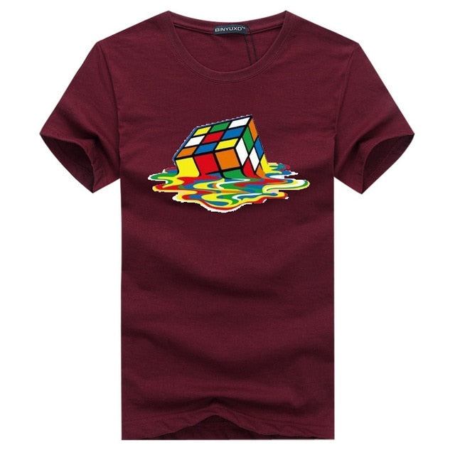 Herre Skjorter Stilfuld Rubik Cube T-shirt