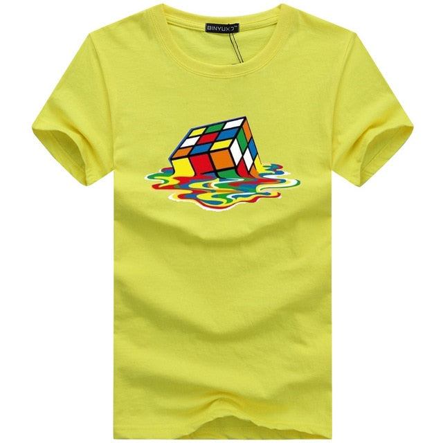 Herre Skjorter Stilfuld Rubik Cube T-shirt