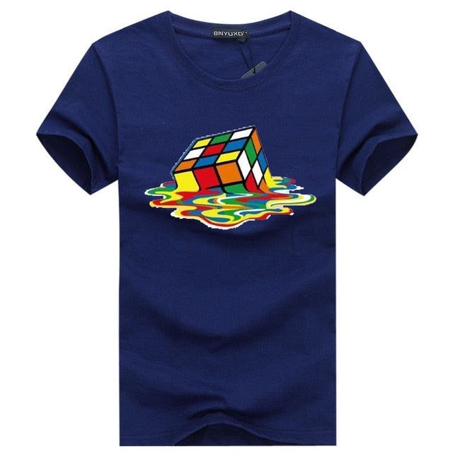 Herre Skjorter Stilfuld Rubik Cube T-shirt