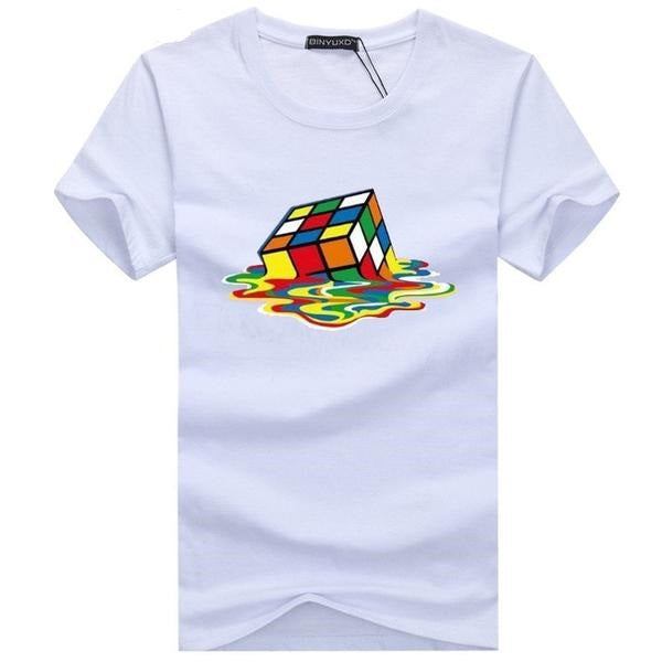 Herre Skjorter Stilfuld Rubik Cube T-shirt