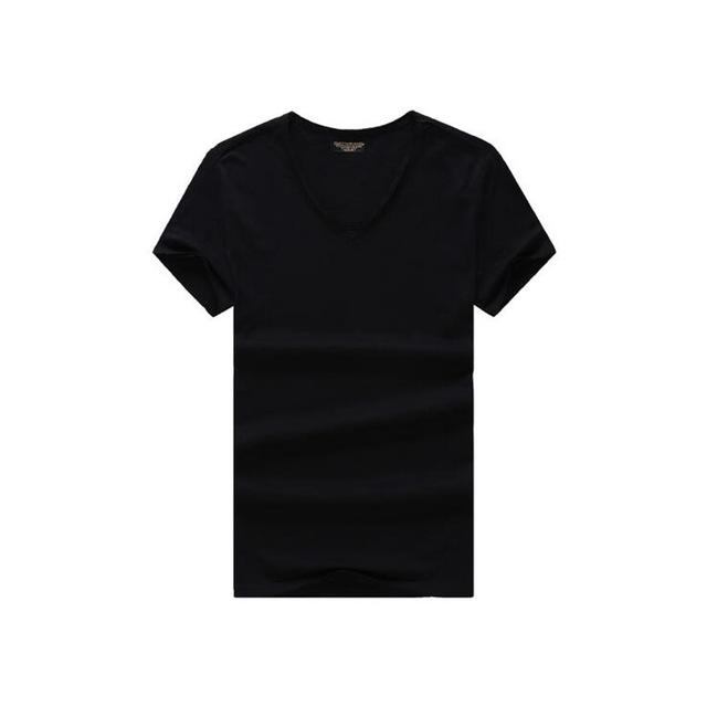 Herre Skjorter V-hals Slim Fit T-shirt I Ren Bomuld