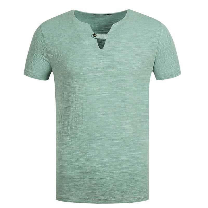 Skjorter Herre Fashion V-hals Krave Sommer T-shirt