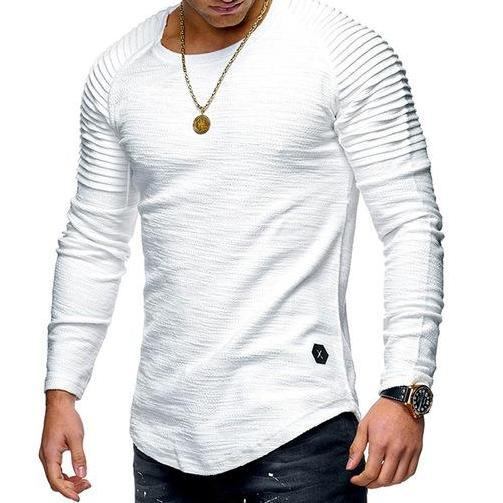 Skjorter Herre Fold Langærmet Hombre T-shirt