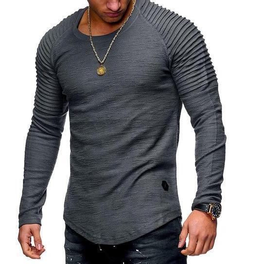 Skjorter Herre Fold Langærmet Hombre T-shirt