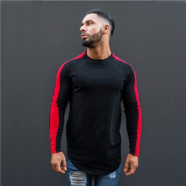 Skjorter Herre Side Stripe Muscle Hem T-shirt