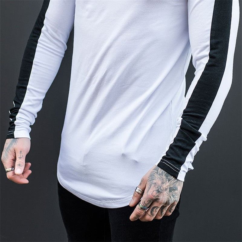 Skjorter Herre Side Stripe Muscle Hem T-shirt