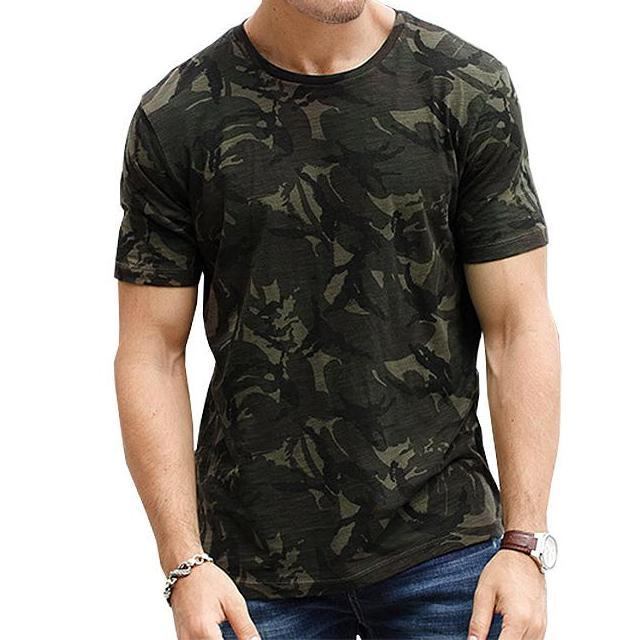 Skjorter Herre Sommer Camouflage Print Fashion T-shirt