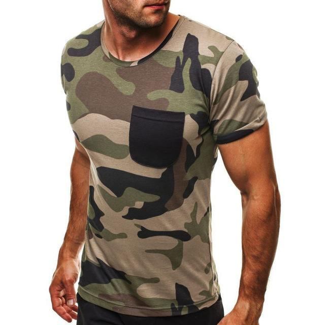 Skjorter Herre Sommer Camouflage T-shirt