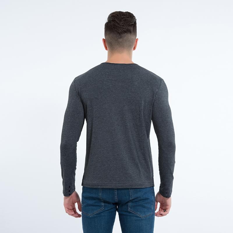 Skjorter Herre Stilfuld Slim Fit Langærmet T-shirt