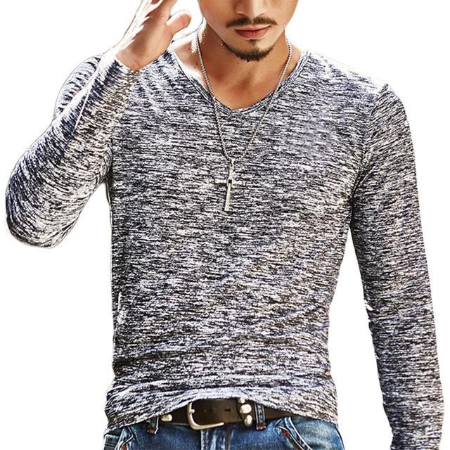 Skjorter Herre Stretch Pullover Chemise Tee Shirts