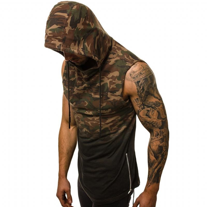 Skjorter Herre Stringer Sportswear Camo Tank Top